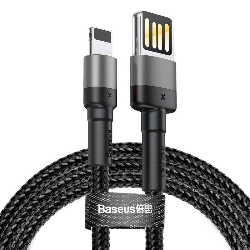 Baseus Cafule Lightning - USB (kétoldalas) kábel 2m fekete-szürke (CALKLF-HG1) Baseus Cafule Lightning - USB (kétoldalas) kábel 2m fekete-szürke (CALKLF-HG1)