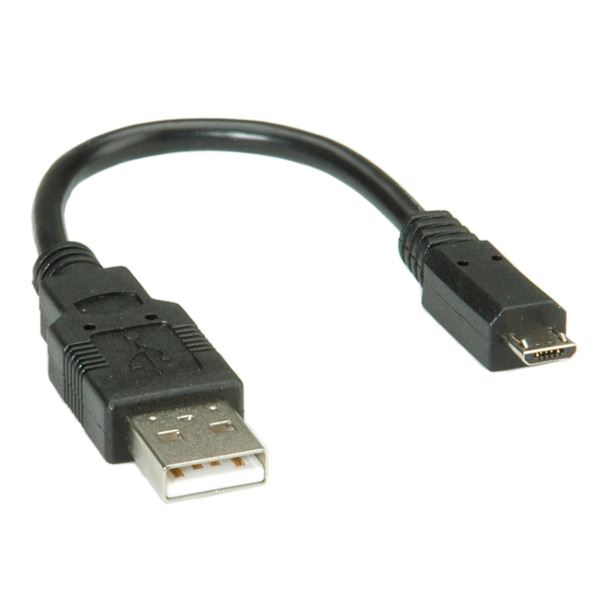 Roline USB 2.0 A --> USB micro B összekötő kábel 15cm (11.02.8310-25) Roline USB 2.0 A --> USB micro B összekötő kábel 15cm (11.02.8310-25)