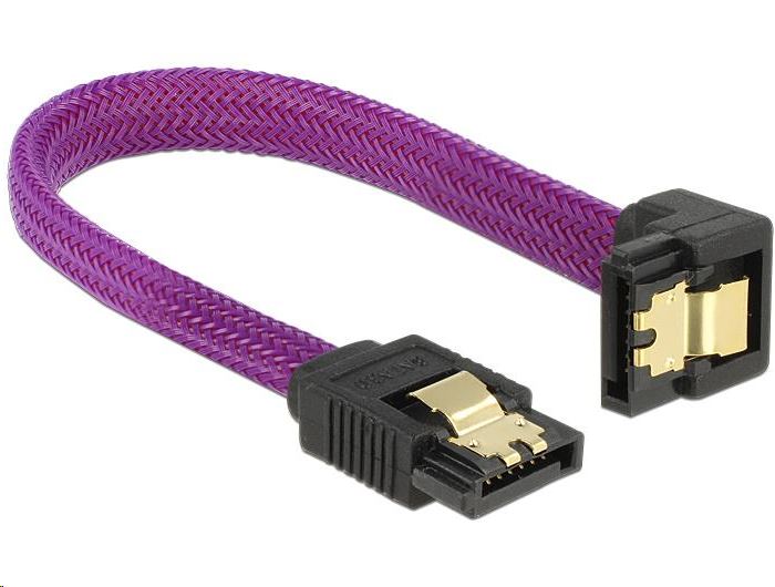 Delock 83693 SATA kábel 6 Gb/s le/egyenes lila 10cm Delock 83693 SATA kábel 6 Gb/s le/egyenes lila 10cm