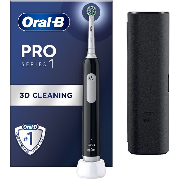 Oral-B PRO1 Black X-Clean elektromos fogkefe tokkal Oral-B PRO1 Black X-Clean elektromos fogkefe tokkal