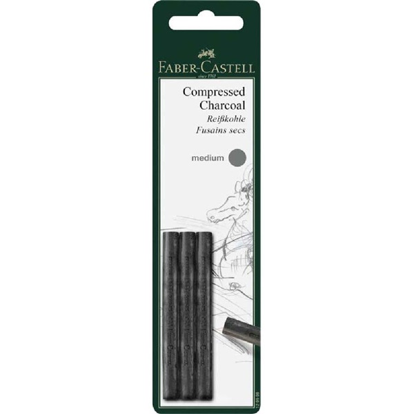 Faber-Castell AG Pitt médium 3db-os préselt faszén Faber-Castell AG Pitt médium 3db-os préselt faszén