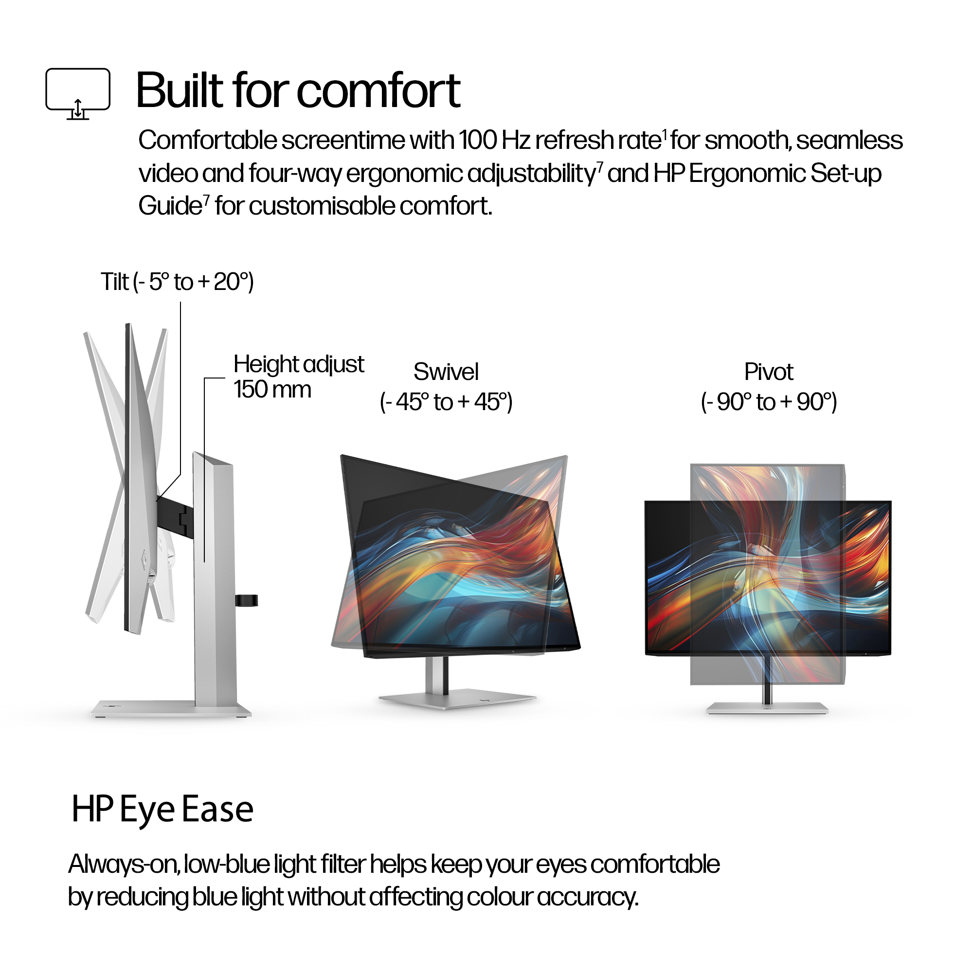 HP 24" 724pu (8Y2F7AA) Monitor - 1920x1200, WUXGA, LED, IPS, 100Hz, 5ms, LAN, Pivot, Ezüst