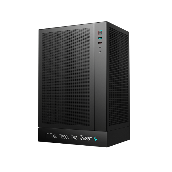 DeepCool CH170 DIGITAL  Mini-ITX Számítógépház Fekete 