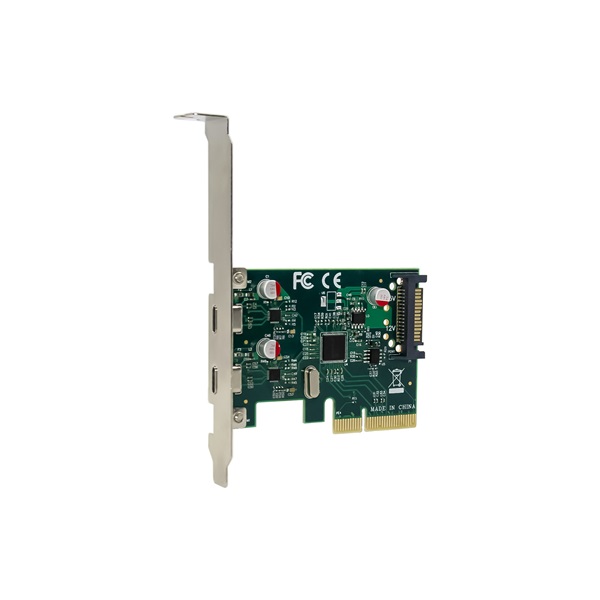 Conceptronic EMRICK07G PCIe x4 to 2x USB-C 3.2 Gen2 Táp: 15pin SATA Bővítőkártya Conceptronic EMRICK07G PCIe x4 to 2x USB-C 3.2 Gen2 Táp: 15pin SATA Bővítőkártya