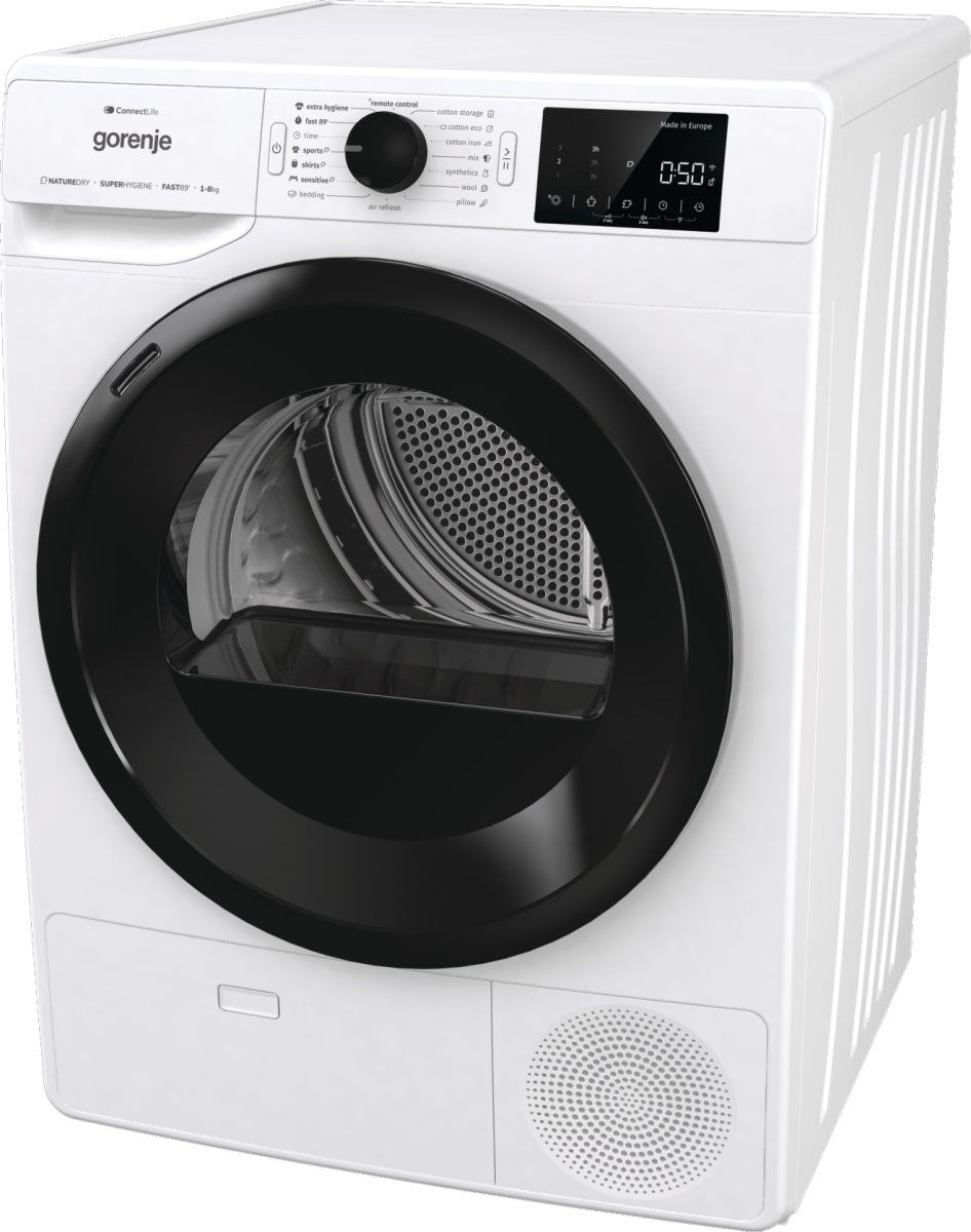 Gorenje DPNE83/GNLWIFI Hőszivattyús szárítógép – 8 Kg, A Energiaosztály,  WiFi, ExtraHigiénia opció, 