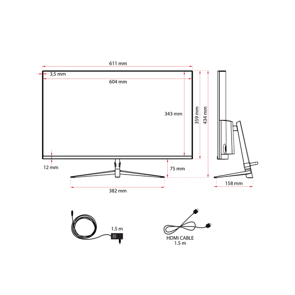 Spirit of Gamer Monitor 27" - EPIC 27" (VA, 16:9, 1920x1080, 1ms, 240 Hz, 300 cd/m2, 3000:1, HDMI/DP/3,5 mm Jack)