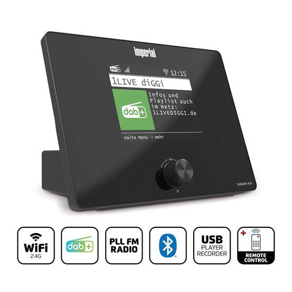 Imperial DABMANI420BK kompakt hibrid rádió (internet, DAB+, FM Hi-Fi tuner) Bluetooth®-szal
