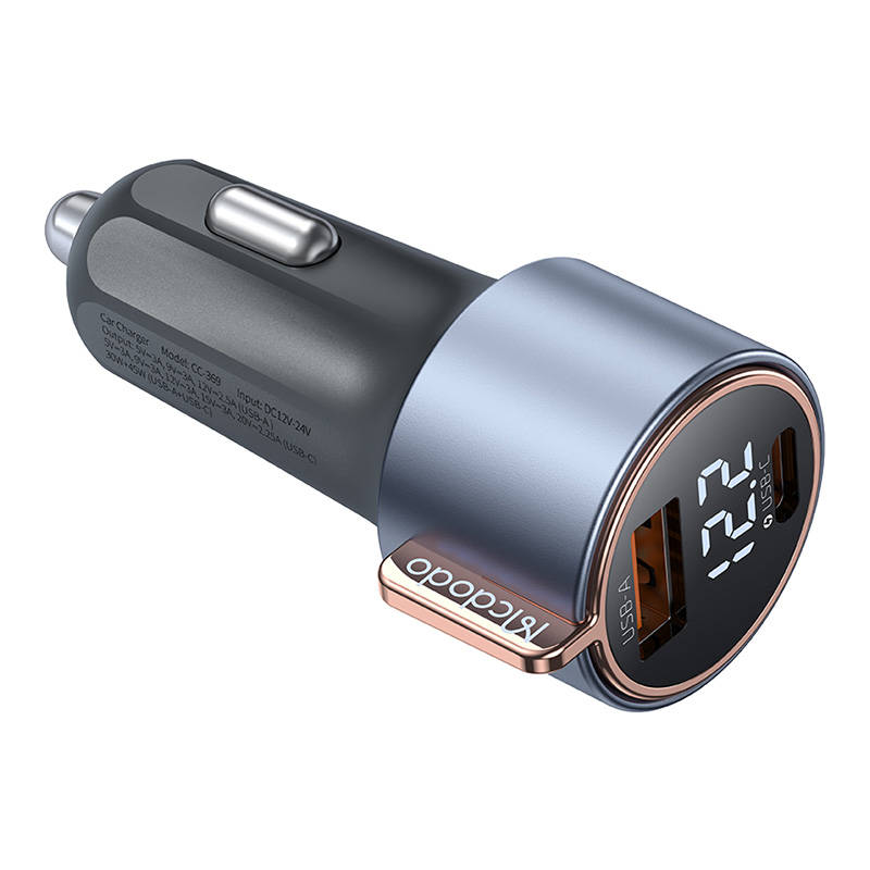 Mcodo CC-5670 75W Digital Display PD 1*USB-A 1*USB-C Car Charger