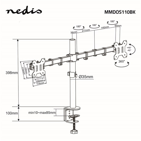 Nedis MMDOS110BK MONITOR KONZOL
