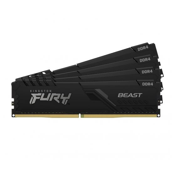 32GB 3600MHz DDR4 RAM Kingston Fury Beast Black memória CL17 (4x8GB) (KF436C17BBK4/32)