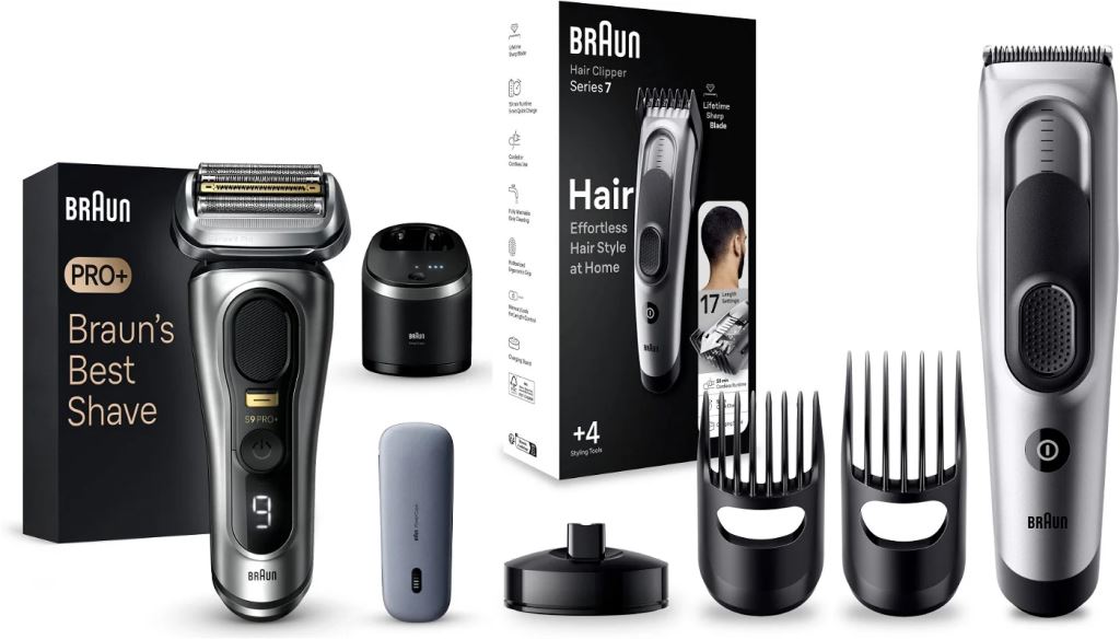 Braun Series 9 Pro+ Wet & Dry borotva + Braun 7 HC7390 hajvágó
