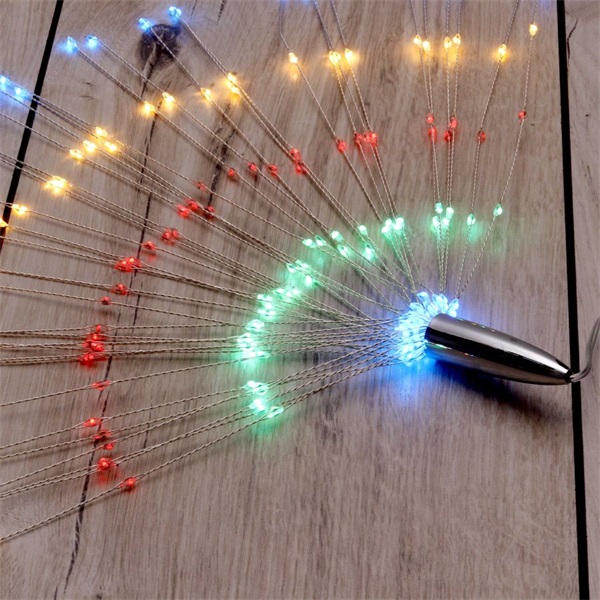 IRIS Tűzijáték stílusú fix fényű IPX3 szabványos/több színű/200db LED-es/napelemes fénydekoráció  (250-02)