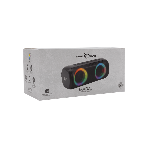 WHITE SHARK GBT-876 MADAL 2X10W  TWS Bluetooth hangszóró  Fekete
