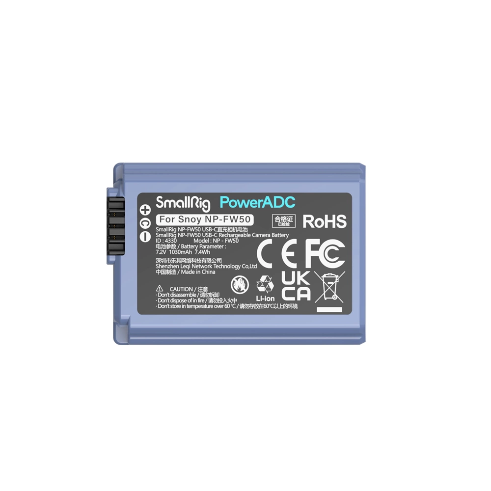SMALLRIG NP-FW50 USB-C Rechargeable Kamera akkumulátor