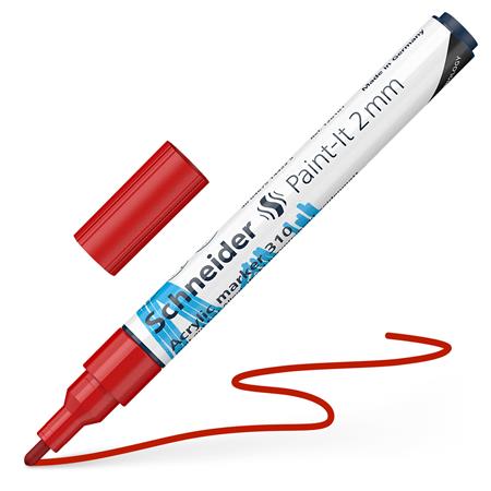 Akril marker, 2 mm, SCHNEIDER "Paint-It 310", piros