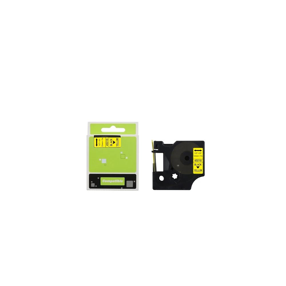 Eco feliratozógép szalag, Dymo S0720580/45018 12mmx7m kompatibilis fekete/sárga Eco feliratozógép szalag, Dymo S0720580/45018 12mmx7m kompatibilis fekete/sárga