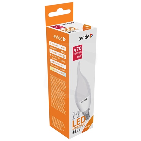 Avide ABC14NW-6W-FL LED CANDLE IZZÓ FLAME 6W E14 NW 4000K