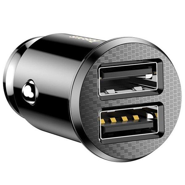 Baseus Grain autós töltő 2x USB 3.1A fekete (CCALL-ML01) Baseus Grain autós töltő 2x USB 3.1A fekete (CCALL-ML01)