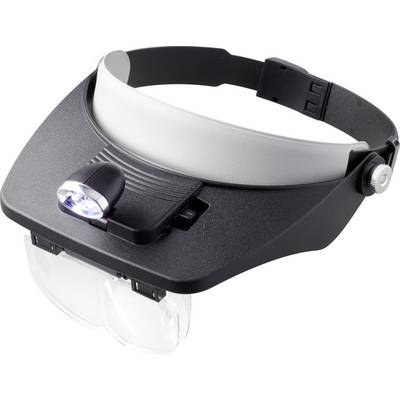 Fejpántos nagyító LED-es világítással Nagyítási tényező: 1.2 x, 1.8 x, 2.5 x, 3.5 x Lencseméret: (H x Sz) 102 mm x 57 mm Fekete TOOLCRAFT ...