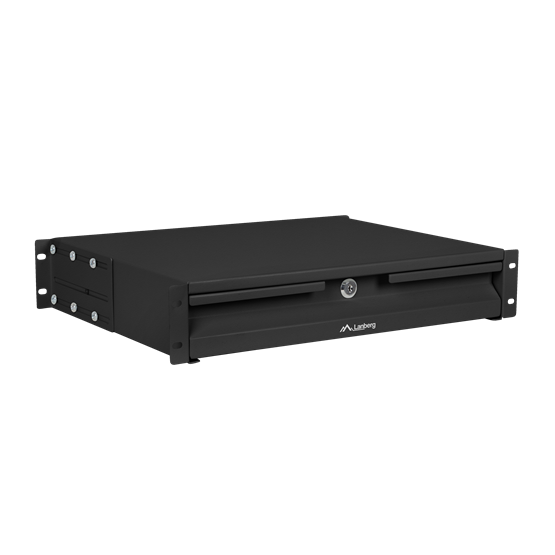 Lanberg 19" fiók 2U/483x360mm 90kg maximum terhelhetőség, 4-pontos szerelés, fekete