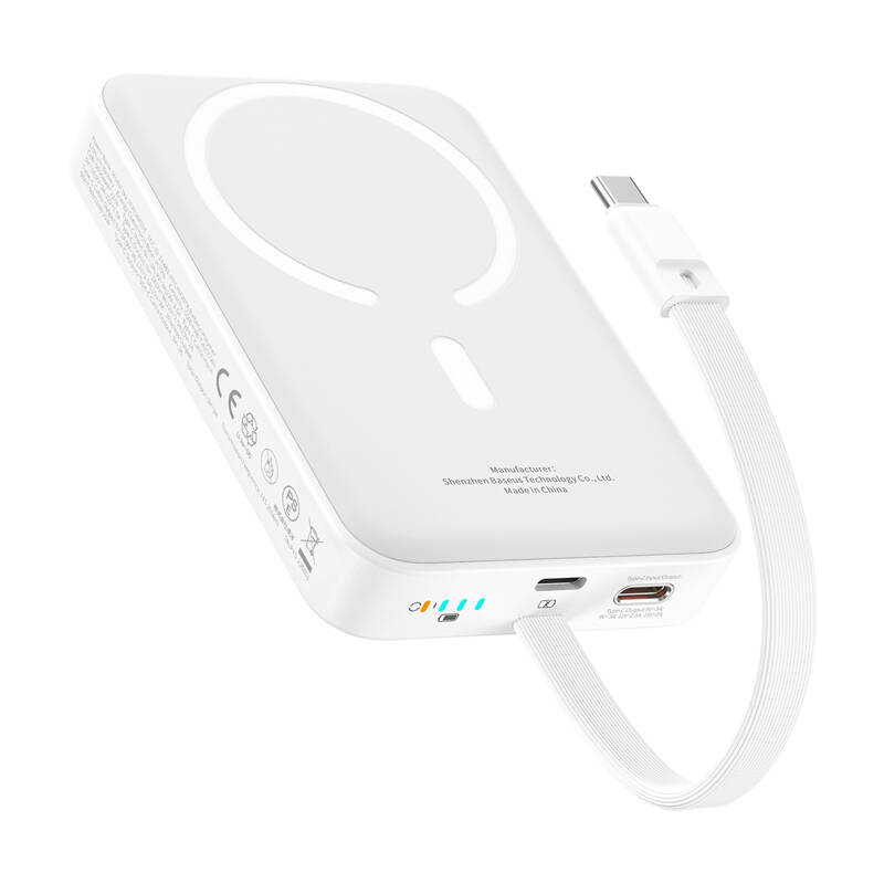 Baseus Mini 10000mAh 30W mágneses Powerbank Fehér  Bayern Edition
