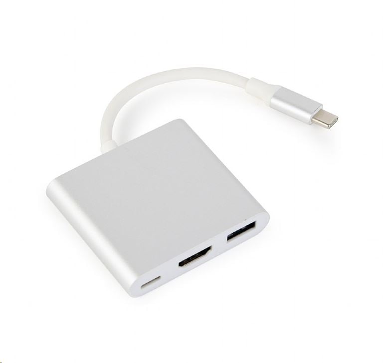 Gembird Cablexpert USB-C -> HDMI + USB-C + USB-A adapter ezüst (A-CM-HDMIF-02-SV) Gembird Cablexpert USB-C -> HDMI + USB-C + USB-A adapter ezüst (A-CM-HDMIF-02-SV)