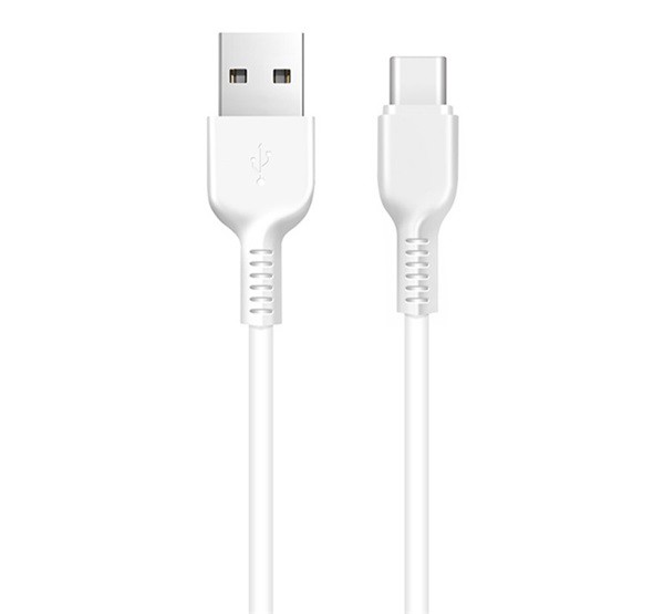HOCO X20 adatkábel és töltő (USB - Type-C, gyorstöltés támogatás, 200cm, törésgátló) FEHÉR (X20_TYPE-C_2M_W)