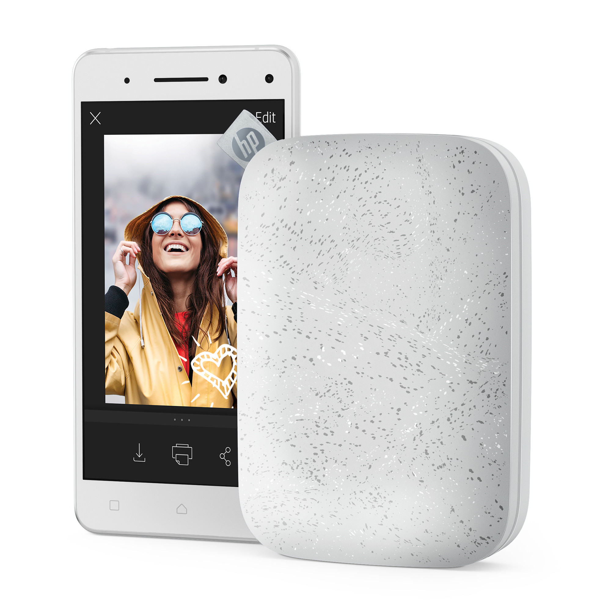 HP Sprocket hordozható fotónyomtató 2x3 hüvelykes fehér