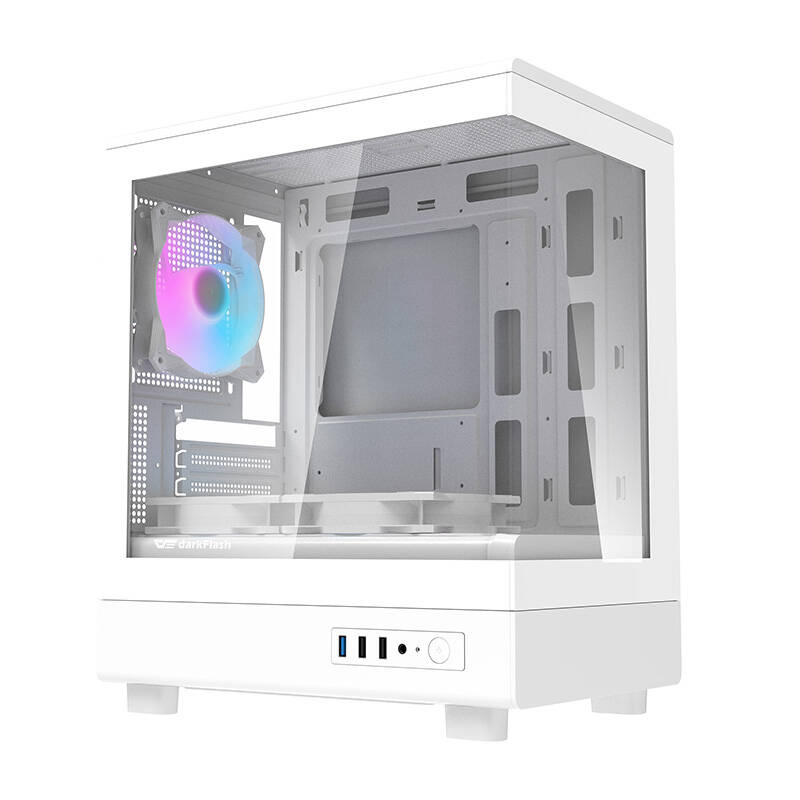 Darkflash DB330M számítógépház + 3 ARGB ventilátor Fehér 