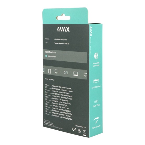  AVAX HB901 PRIME Type C - 4x3.0 USB HUB +CF töltés