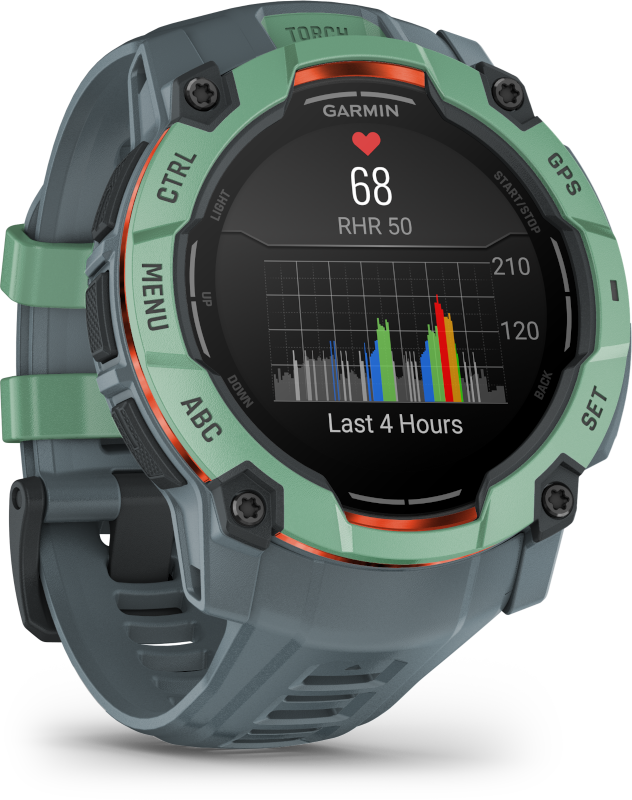 Instinct 3, 50mm AMOLED  Tropic Okosóra grey strap