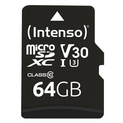 Intenso 64GB microSDXC Professional memóriakártya + adapter UHS-I C10 U1 V30  