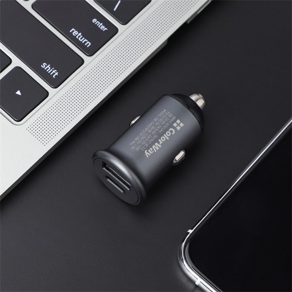 COLORWAY  CW-CHA029PD-GR 2xUSB (Type-C PD20W + USB QC3.0 ) (38W) Autós töltő Szürke