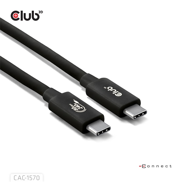 Club3D Kábel -  (USB4 Type-C, 240W PD, 80Gbps, 8K240Hz, 4K540Hz, Bidirectional, 1,2m, fehér) (CAC-1570)