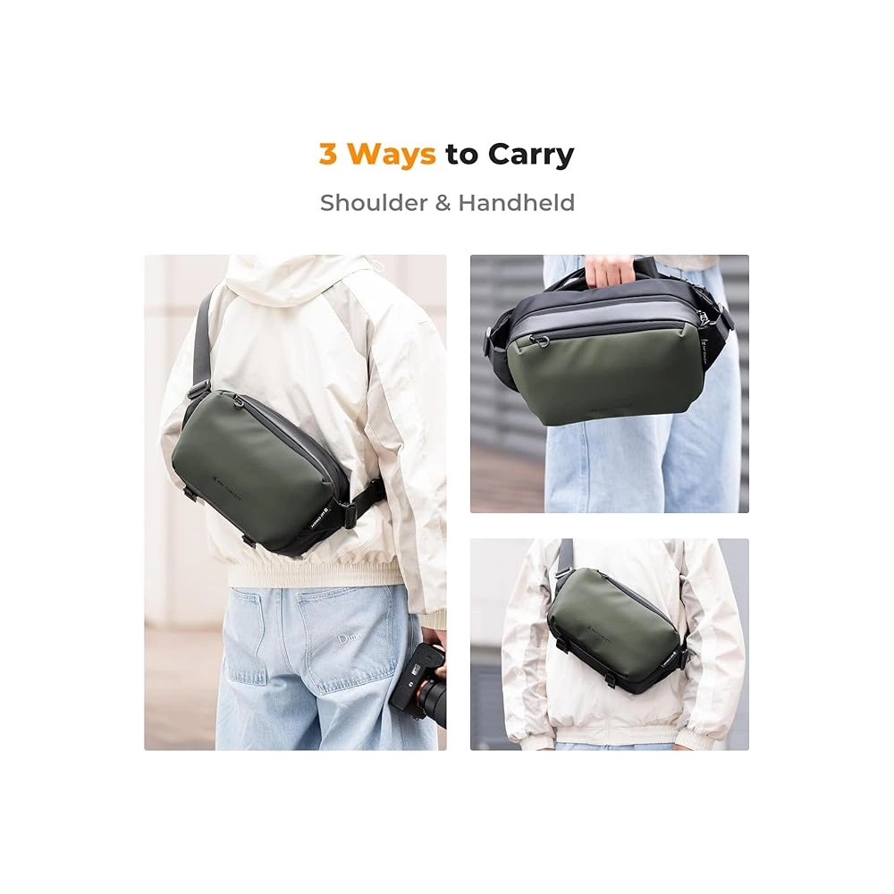 K&F Concept Alpha Sling 10L  fotós oldaltáska Sötétzöld