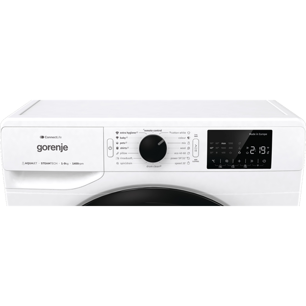 Gorenje W2PNEI94A1SWIFI Elöltöltős mosógép – 9 kg, 1400 ford./perc, A Energiaosztály, Gőz technológia, WiFi