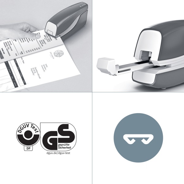 Leitz "Wow" elektromos tűzőgép fekete  (E55661095 / 55660095)