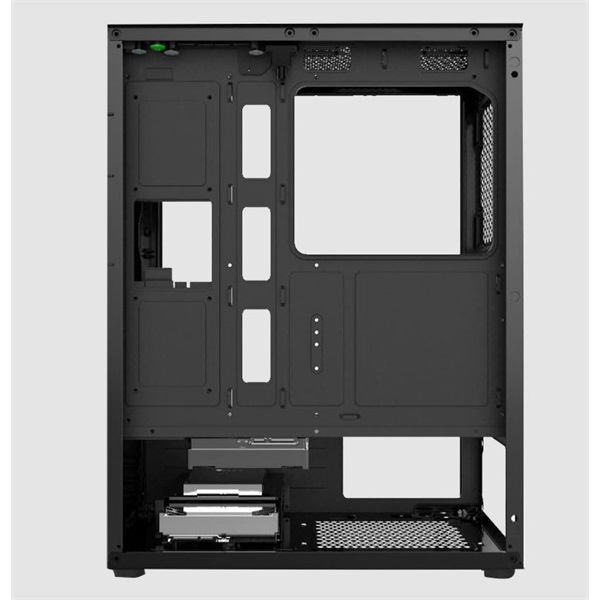 KEEP OUT  XC-210 GLASS ablakos  4x12cm ARGB venti  ATX Számítógépház Fekete