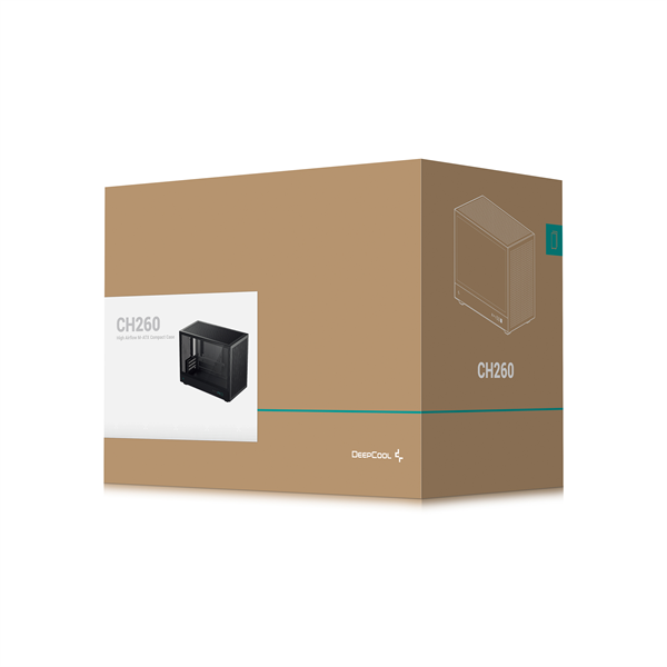 DeepCool CH260 Mini-ITX/Micro ATX (BTF)  2xUSB3.0  Type-C Számítógépház    Fekete 