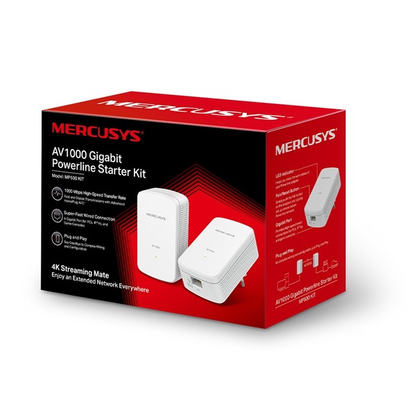 Mercusys MP500 KIT AV1000 powerline kezdőcsomag Mercusys MP500 KIT AV1000 powerline kezdőcsomag