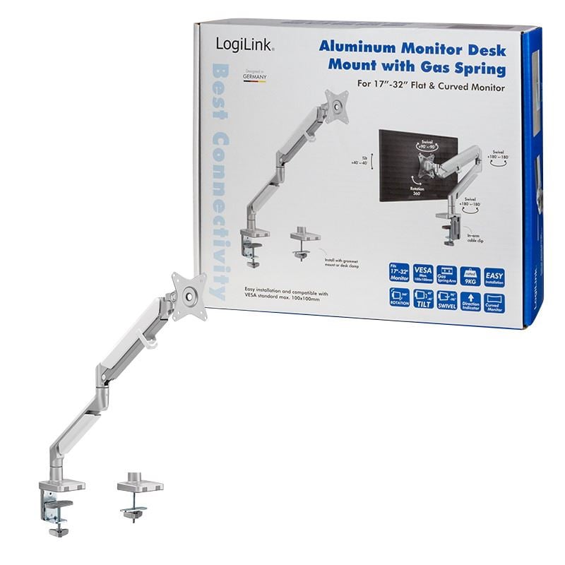 Logilink  BP0086 Monitortartó 17-32" alumínium ívelt képernyő 