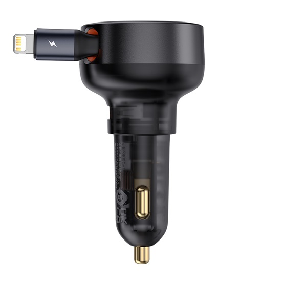  Baseus Enjoyment Pro 55W-os gyors autóstöltő USB-vel iPhone automata behúzós kábellel