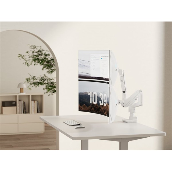 Equip  650183  17"-35"  2 monitor dönthető forgatható  Max.: 2x20kg Monitor Asztali konzol   fehér 