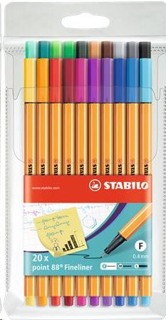 STABILO "Point 88 Big Point" Tűfilc készlet, 0,4 mm, 20 különböző szín (TST8820, 8820)
