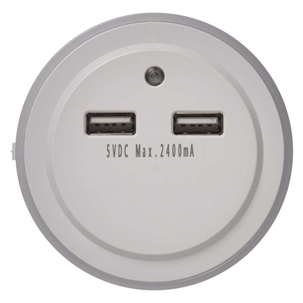EMOS LED éjjeli fény + 2xUSB fehér (P3313)
