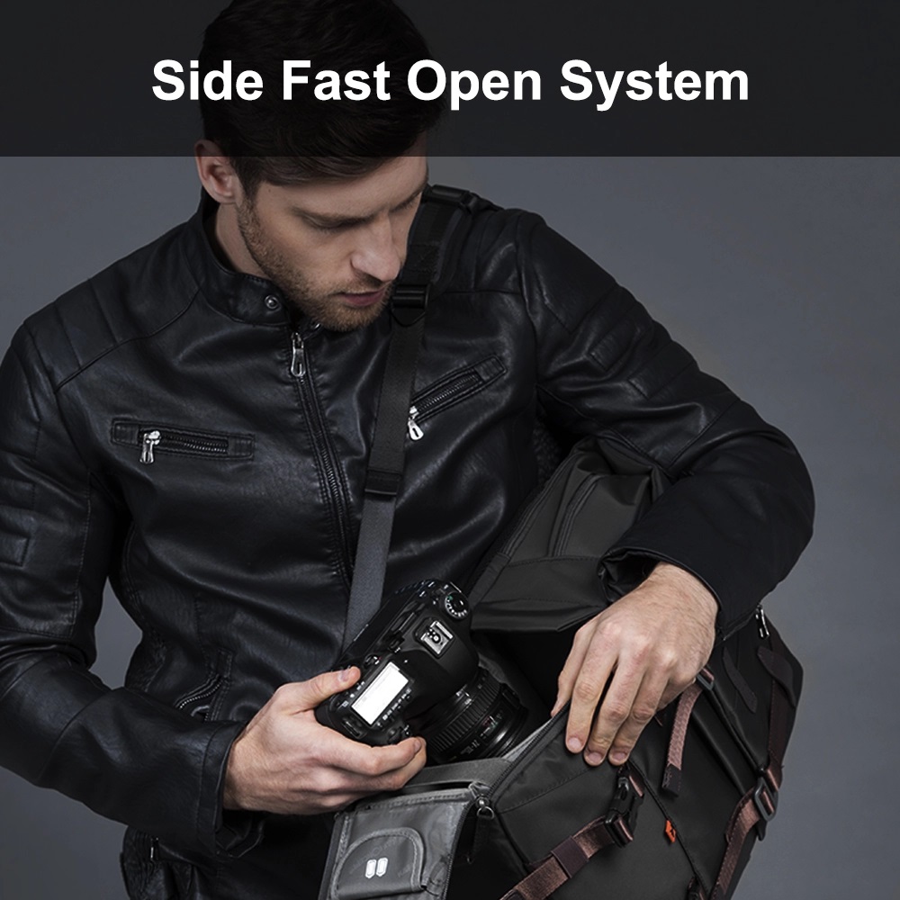 K&F Concept Beta Backpack 20 literes, fotós hátizsák, fekete barna színben