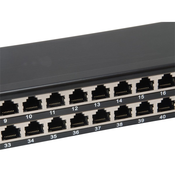 Equip  326449 48 port Cat6 1U árnyékolt Patch panel Fekete