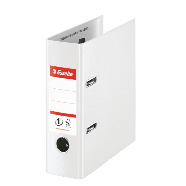 Iratrendező, 75 mm, A5, PP, ESSELTE "Standard", Vivida fehér
