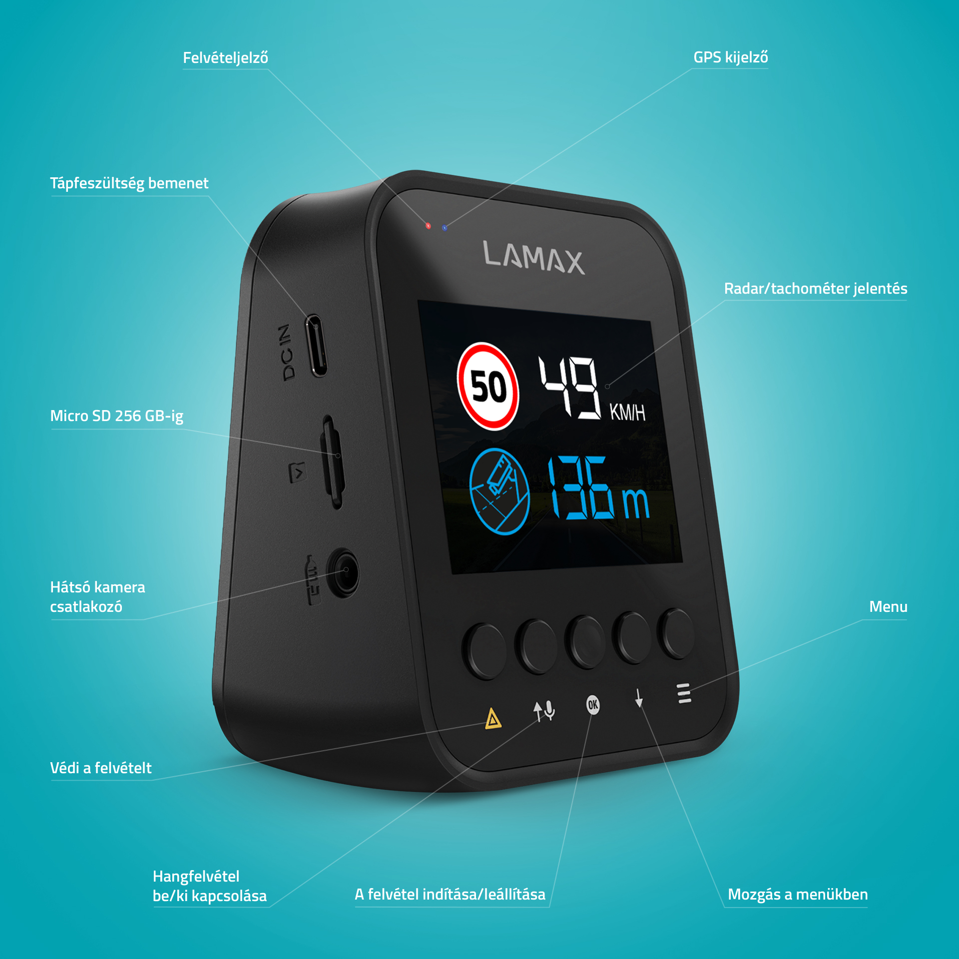 LAMAX F10 GPS 4K hátsó kamera kiegészítő
