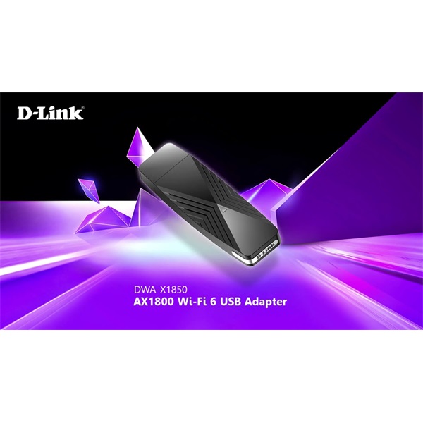 D-LINK Wireless Adapter USB Dual Band AX1800, DWA-X1850 D-LINK Wireless Adapter USB Dual Band AX1800, DWA-X1850